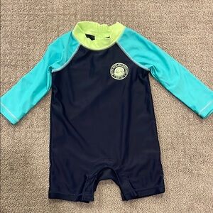 Kids Swimwear with Blue and Green Sleeves